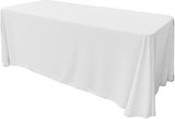 Rectangular Seamless Polyester Poplin Fabric - 86" X 108", Rounded Corners, Party/Wedding Tablecloth (1 Piece)