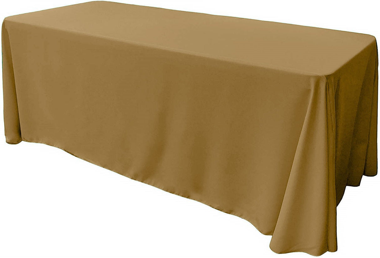 Rectangular Seamless Polyester Poplin Fabric - 86" X 108", Rounded Corners, Party/Wedding Tablecloth (1 Piece)