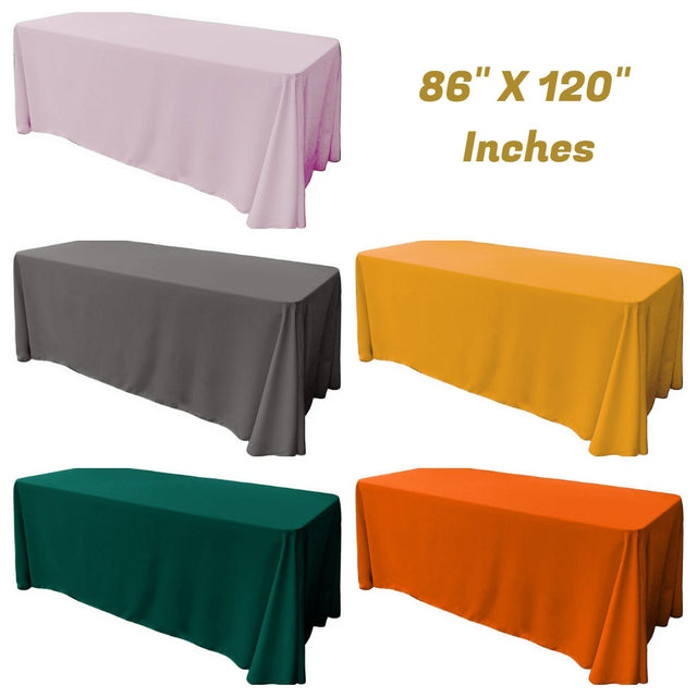 Rectangular Seamless Polyester Poplin Fabric - 86" X 120", Multiple Colors (1 Piece)