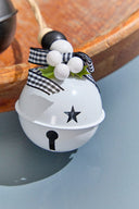 3" Black & White Metal Bell Ornament