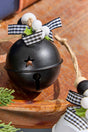 3" Black & White Metal Bell Ornament