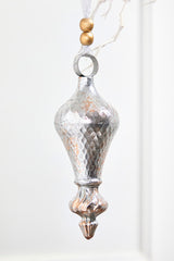 Metal Finial Ornament 12 Inch Hammered Christmas Decor