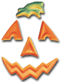 Pumpkin Face Set- * LARGE * 5 pcs - 16 sets