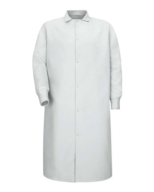 Red Kap Unisex Gripper-Front Butcher Coat With Knit Cuffs