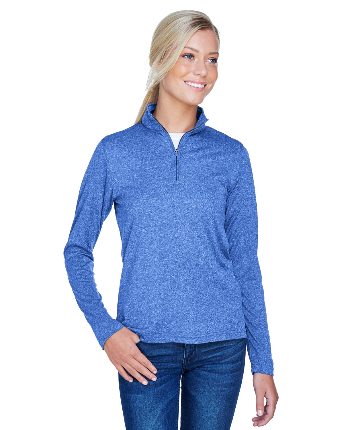 Ladies' Cool & Dry Heathered Performance Quarter-Zip