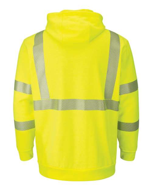 Hi-Visibility Zip-Front Hooded Fleece Sweatshirt with Waffle Lining - Tall Sizes