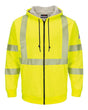 Bulwark Men's Tall Hi-Visibility Zip-Front Hooded Fleece Sweatshirt with Waffle Lining