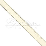 3/8" Satin With Silver Edge Ribbon - 50 Yards (Ivory)