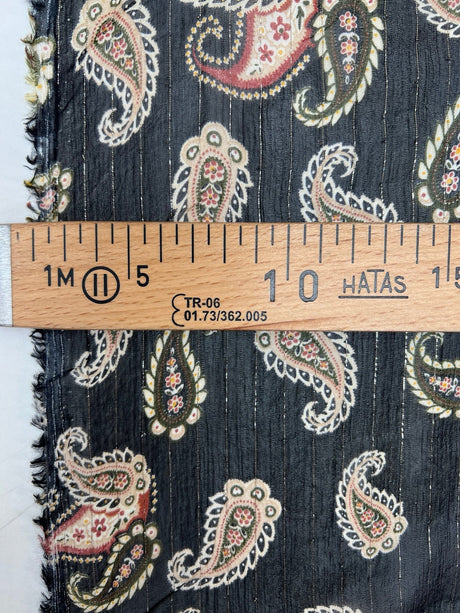 Polyester Lurex Chiffon Printed Green Black