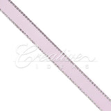 3/8" Satin With Silver Edge Ribbon - 50 Yards (Lavender)