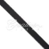 3/8" Satin With Silver Edge Ribbon - 50 Yards (Black)