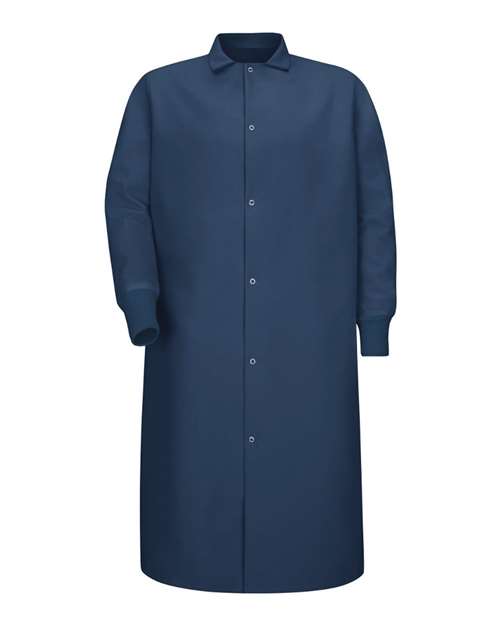 Red Kap Unisex Gripper-Front Butcher Coat With Knit Cuffs