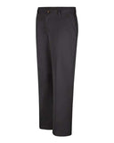 Pantalones de algodón con frente liso para mujer en tallas adicionales