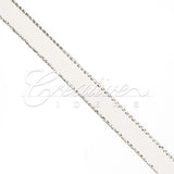 3/8" Satin With Silver Edge Ribbon - 50 Yards (White)