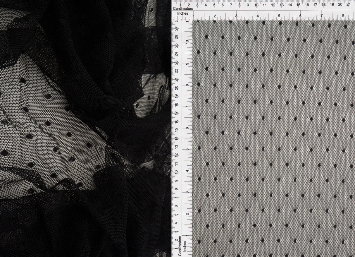 Polka Dot Lace Solid Fabric 90 Nylon 10 Spandex Soft Stretch 58/60 Inches Wide