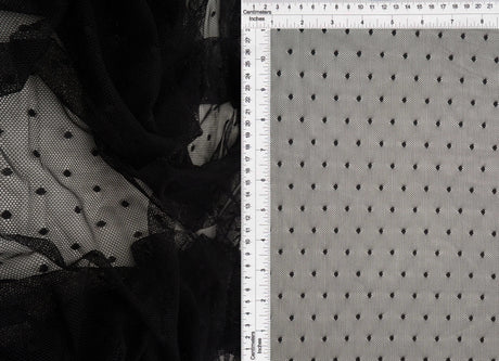 Polka Dot Lace Solid Fabric 90 Nylon 10 Spandex Soft Stretch 58/60 Inches Wide