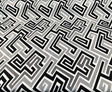 Sunbrella Network Labyrinth Black Milliken Upholstery Outdoor Fabric - Black Gray Geometric Labyrinth Pattern, 54" Width (1 Yard)