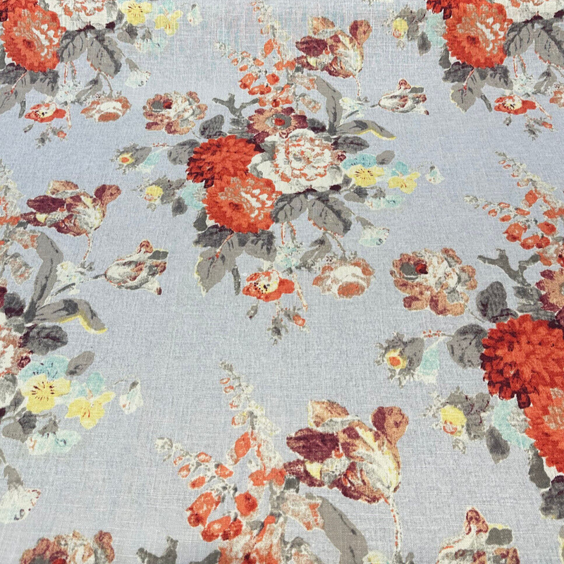 Waverly Nora Nectar Linen Rayon Fabric - Nectar Orange Floral, 54/55" Width (1 Yard)