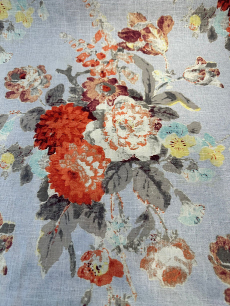 Waverly Nora Nectar Linen Rayon Fabric - Nectar Orange Floral, 54/55" Width (1 Yard)