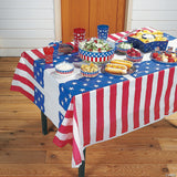 54" x 108" Stars & Stripes Plastic Tablecloth