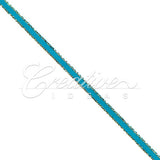 1/8" Satin With Gold Edge Ribbon - 50 Yards (Turquoise)