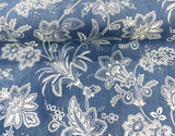 Waverly Follow The Trail 100% Cotton Fabric - Denim Blue Floral, 56" Width (By The Yard)