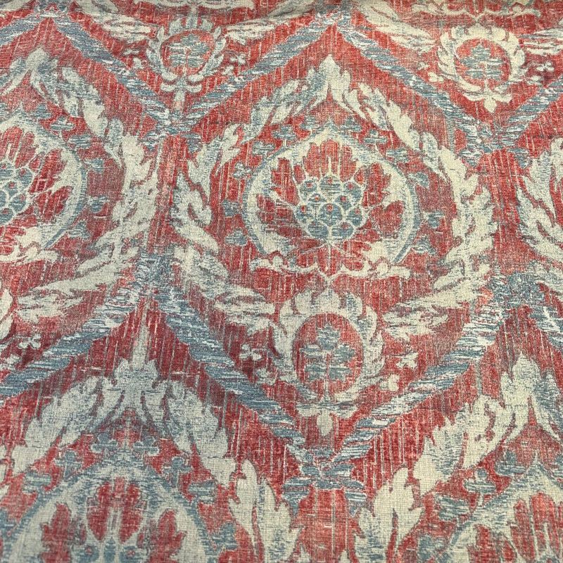 French Quarters Cotton Fabric - Rouge Red Damask, 54" Width (1 Yard)