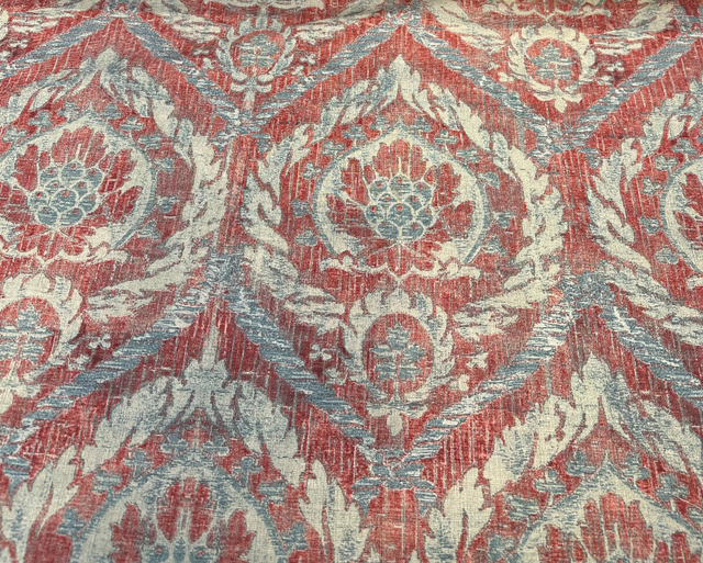 French Quarters Cotton Fabric - Rouge Red Damask, 54" Width (1 Yard)