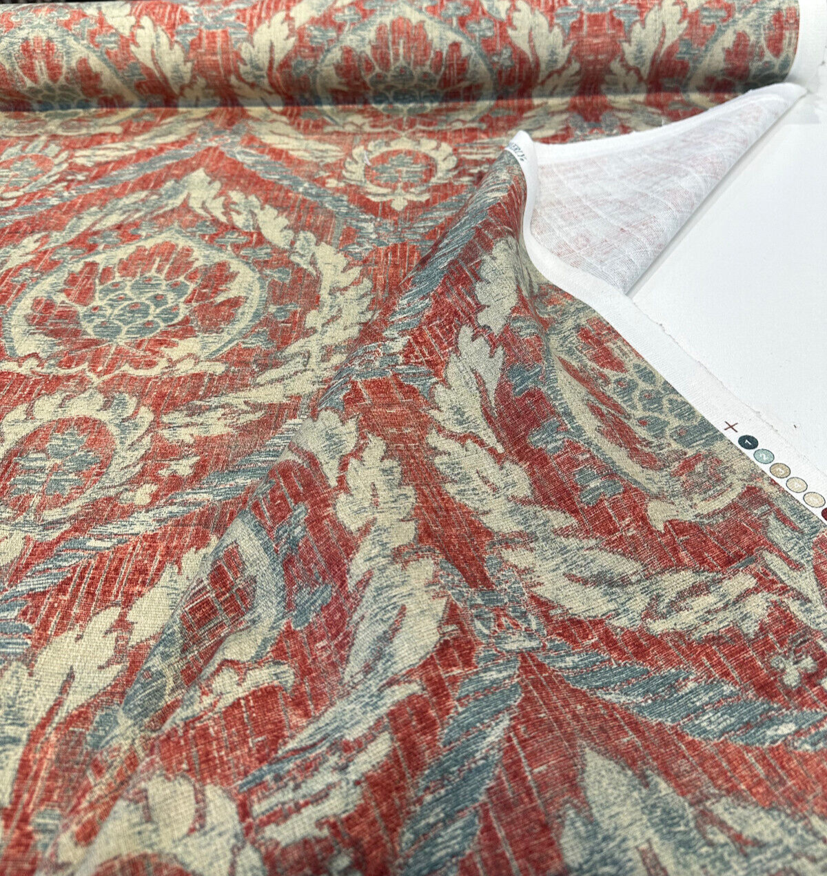 French Quarters Cotton Fabric - Rouge Red Damask, 54" Width (1 Yard)