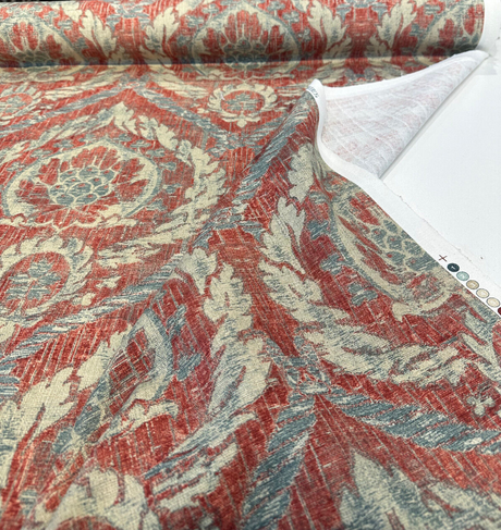 French Quarters Cotton Fabric - Rouge Red Damask, 54" Width (1 Yard)