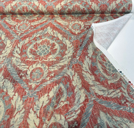 French Quarters Cotton Fabric - Rouge Red Damask, 54" Width (1 Yard)
