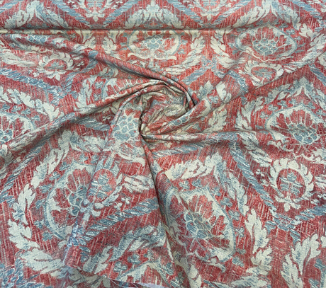 French Quarters Cotton Fabric - Rouge Red Damask, 54" Width (1 Yard)