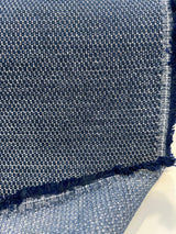 Sunbrella Tailored Indigo Blue Chenille Acrylic Fabric - Indigo Blue Textured Print, 54" Width (1 Yard)