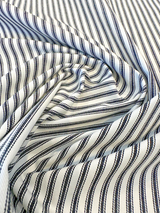 Waverly Classic Ticking Cotton Fabric - Black Classic Ticking Stripe, 54" Width (1 Yard)