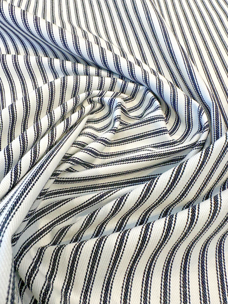 Waverly Classic Ticking Cotton Fabric - Black Classic Ticking Stripe, 54" Width (1 Yard)