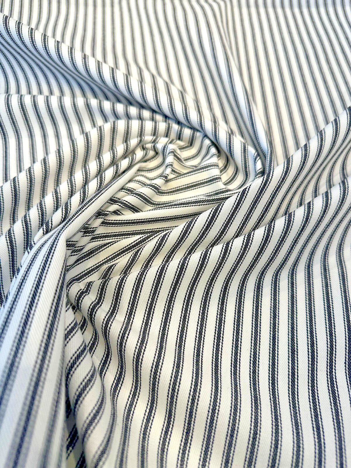 Waverly Classic Ticking Cotton Fabric - Black Classic Ticking Stripe, 54" Width (1 Yard)