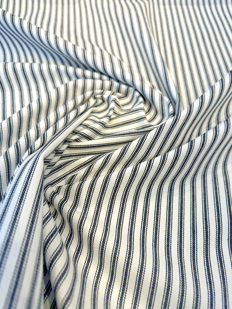 Waverly Classic Ticking Cotton Fabric - Black Classic Ticking Stripe, 54" Width (1 Yard)
