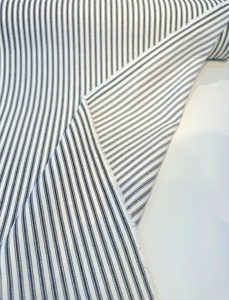 Waverly Classic Ticking Cotton Fabric - Black Classic Ticking Stripe, 54" Width (1 Yard)