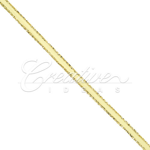 1/8" Satin With Gold Edge Ribbon - 50 Yards (Canary)
