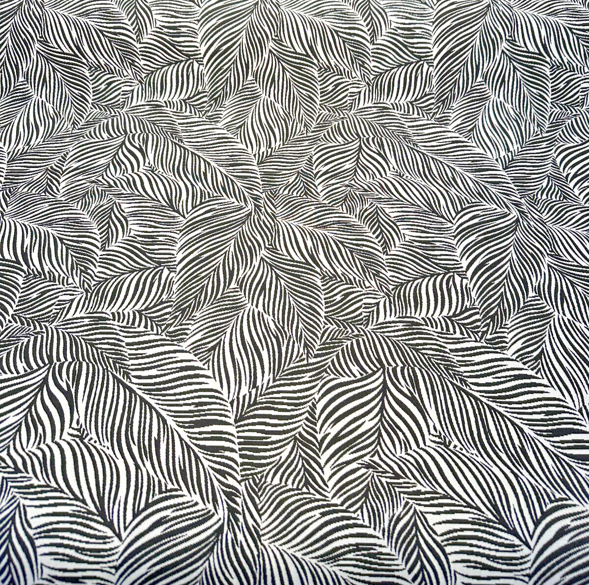 Sunbrella Adventure Tropical Black White Reversible Outdoor Fabric - Tropical Leaf Pattern, Black White, 56" Width (1 Yard)