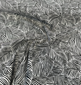 Sunbrella Adventure Tropical Black White Reversible Outdoor Fabric - Tropical Leaf Pattern, Black White, 56" Width (1 Yard)