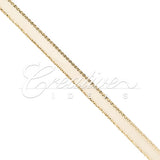1/4" Satin With Gold Edge Ribbon - 50 Yards (Ivory)