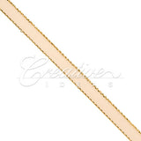 1/4" Satin With Gold Edge Ribbon - 50 Yards (Light Peach)