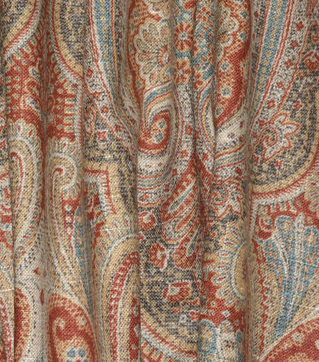 Waverly Set The Mood Damask Linen Blend Fabric - Twilight Red Damask, 54" Width (By The Yard)
