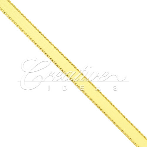1/4" Satin With Gold Edge Ribbon - 50 Yards (Canary)