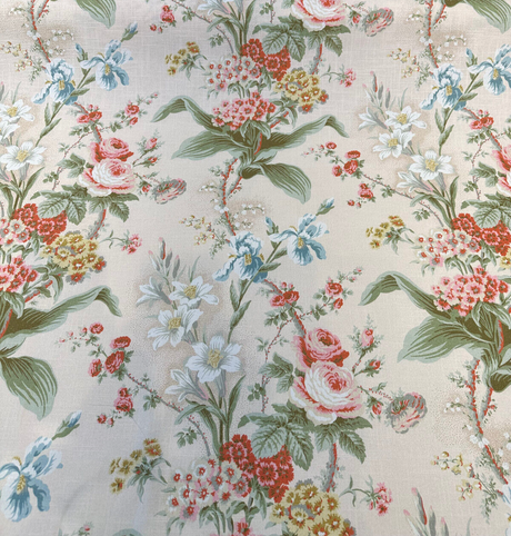 Lucinda Shell 100 Percent Cotton Fabric - Sand Floral, 55" Width (1 Yard)