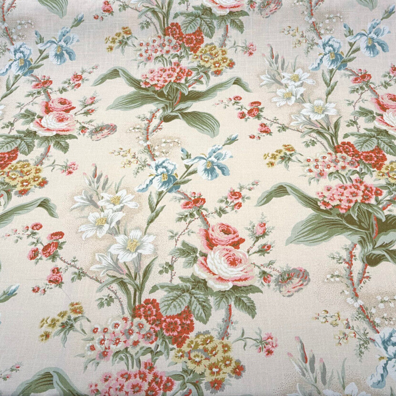 Lucinda Shell 100 Percent Cotton Fabric - Sand Floral, 55" Width (1 Yard)