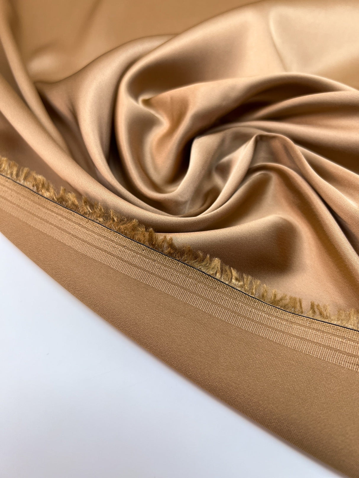 Viscose Satin Brown Shade Stretch Fabric