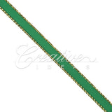 1/4" Satin With Gold Edge Ribbon - 50 Yards (Emerald Green)