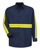 Men's Tall Industrial Enhanced-Visibility Long Sleeve Work Shirt